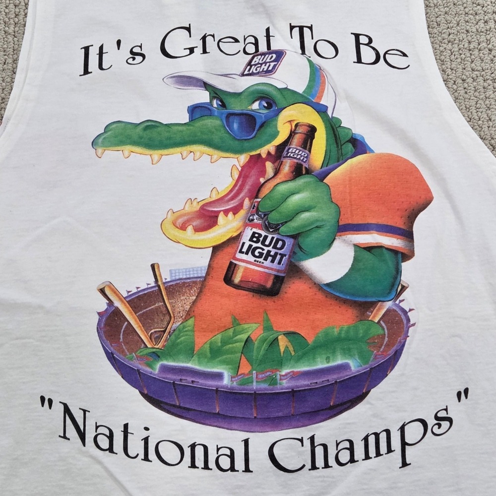 VTG 96 Bud Light Florida Gators‎ Football National Champs Tank Top XL - Altered